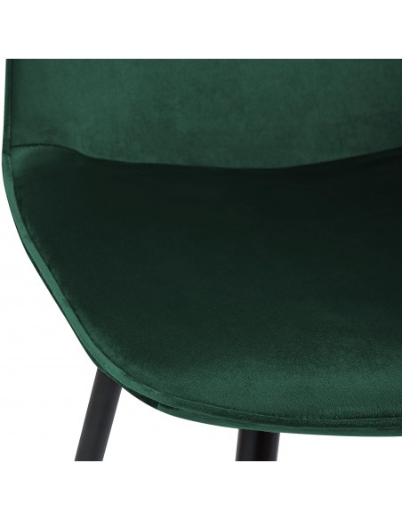 Spisebordsstol grøn velour stof polyester