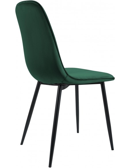 Spisebordsstol grøn velour stof polyester