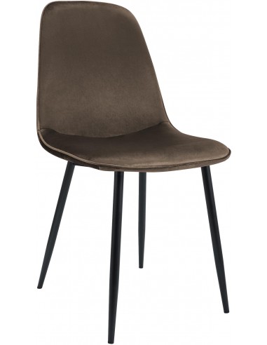 Spisebordsstol brun velour stof polyester