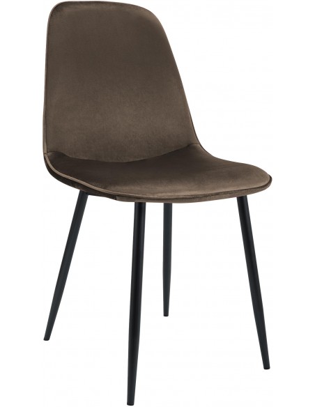 Spisebordsstol brun velour stof polyester