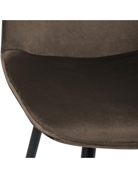 Spisebordsstol brun velour stof polyester