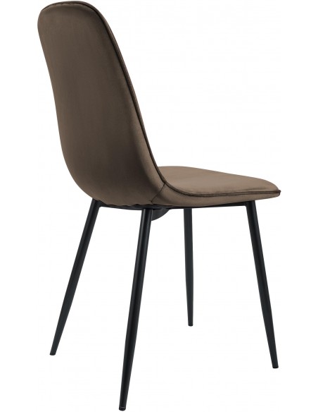 Spisebordsstol brun velour stof polyester