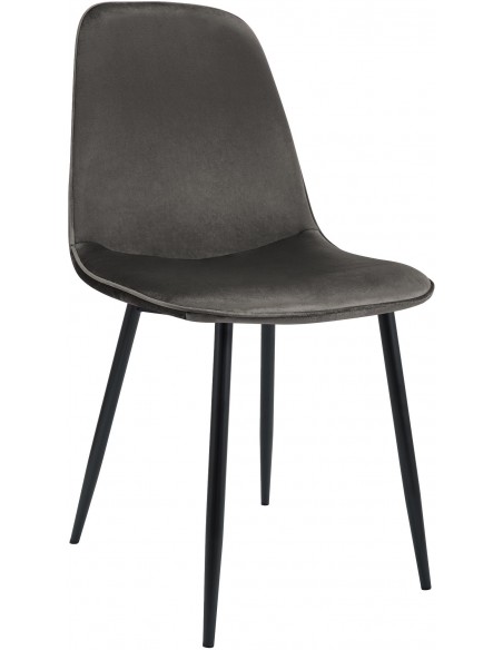Spisebordsstol grå velour stof polyester antracit