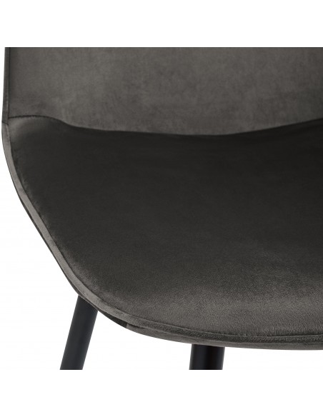 Spisebordsstol grå velour stof polyester antracit