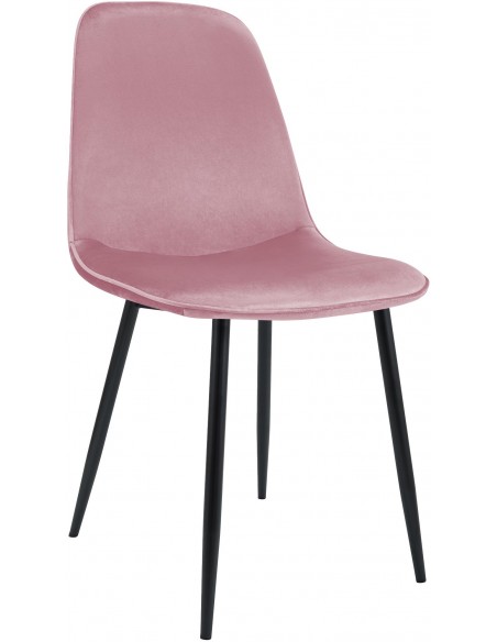 Spisebordsstol rosa lyserød velour stof polyester