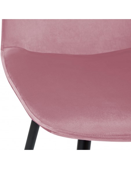 Spisebordsstol rosa lyserød velour stof polyester