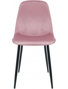 Spisebordsstol rosa lyserød velour stof polyester 2