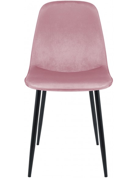 Spisebordsstol rosa lyserød velour stof polyester