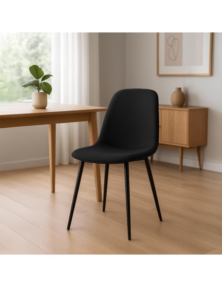 Spisebordsstol stof polyester sort