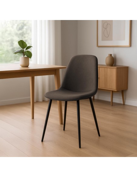 Spisebordsstol stof polyester brun