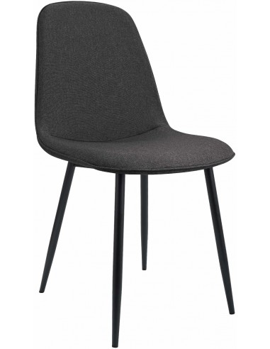 Spisebordsstol stof polyester grå mørkegrå