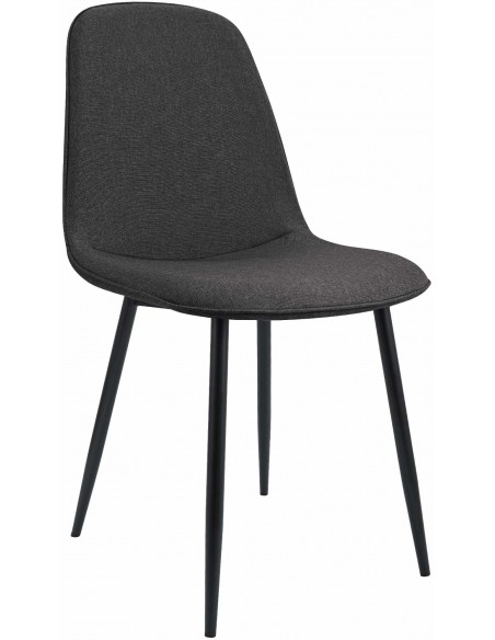 Spisebordsstol stof polyester grå mørkegrå