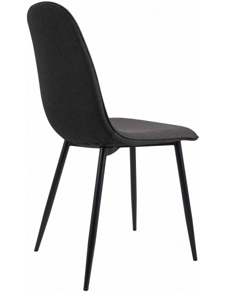Spisebordsstol stof polyester grå mørkegrå