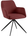 Spisebordsstol med armlæn og drejefod i metal og corduroy H81 cm - Sort/Bordeaux