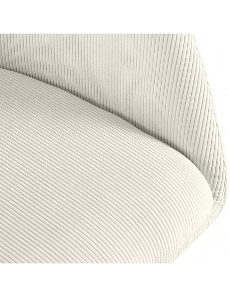 Spisebordsstol stof fløjl med armlæn og drejefod drejefunktion creme beige