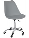 Kontorstol i metal og kunststof med PU-læder H79 - 89 cm - Krom/Grå