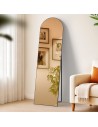 Gulvspejl i metal og glas H140 x B40 cm - Mat sort
