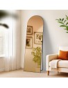 Gulvspejl i metal og glas H160 x B50 cm - Mat sort