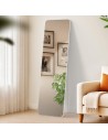 Gulvspejl i metal og glas H140 x B40 cm - Mat hvid