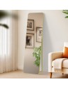 Gulvspejl i metal og glas H140 x B40 cm - Mat guld
