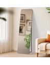 Gulvspejl i metal og glas H140 x B40 cm - Mat sort