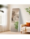 Gulvspejl i metal og glas H150 x B50 cm - Mat hvid