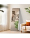 Gulvspejl i metal og glas H150 x B50 cm - Mat sort