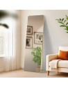 Gulvspejl i metal og glas H160 x B50 cm - Mat guld