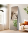 Gulvspejl i metal og glas H160 x B50 cm - Mat sort