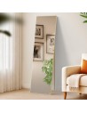 Gulvspejl i metal og glas H140 x B40 cm - Mat guld