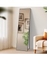 Gulvspejl i metal og glas H140 x B40 cm - Mat sort