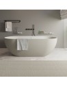 SOLIDERA Fritstående badekar i solid surface 170 x 80 cm - Mat lysegrå/Mat hvid