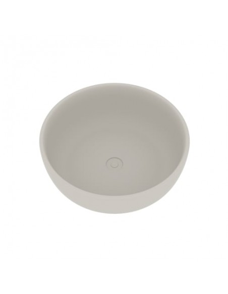 rundt fritstående badekar mat hvid solid surface sten runde fristående