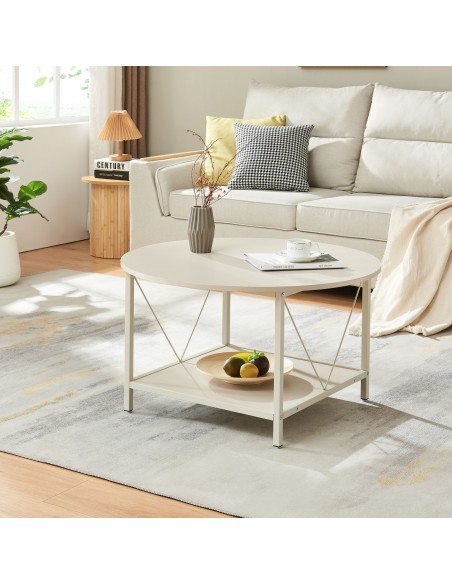 sofabord sidebord beige sand stuemøbler rundt