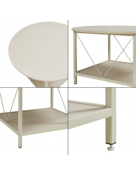 sofabord sidebord beige sand stuemøbler rundt