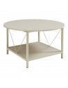 Rundt sofabord i metal og møbelplade H46 x Ø80 cm - Sand