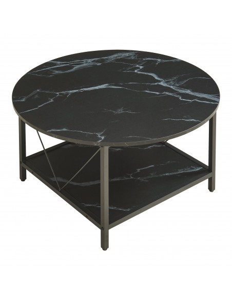 sofabord sidebord sort marmor stuemøbler rundt