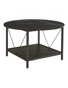 sofabord sidebord sort marmor stuemøbler rundt