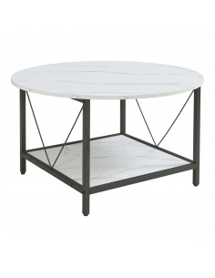 sofabord sidebord sort hvid marmor stuemøbler rundt