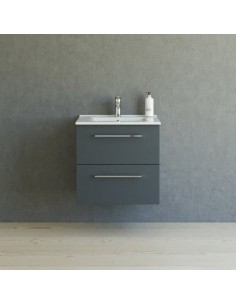 komplet badmiljø underskab med vask eg håndvask badeværelse grå badeværelesmøbler 2