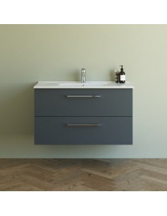 komplet badmiljø underskab med vask eg håndvask badeværelse grå badeværelesmøbler 2