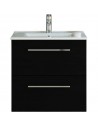 Komplet badmiljø i MDF og keramik B61 x D45,5 cm - Sort/Hvid