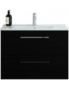 Komplet badmiljø i MDF og keramik B81 x D45,5 cm - Sort/Hvid