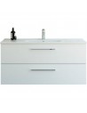 Komplet badmiljø i MDF og keramik B121 x D45,5 cm - Mat hvid/Hvid