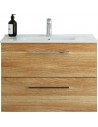 Komplet badmiljø i MDF og keramik B81 x D45,5 cm - Varm eg/Hvid