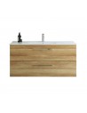 Komplet badmiljø i MDF og keramik B121 x D45,5 cm - Varm eg/Hvid