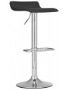 Barstol i metal og PU-læder H65 - 85 cm - Krom/Sort