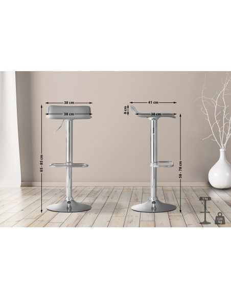 barstol læder grå billig moderne design køkken