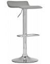 Barstol i metal og PU-læder H65 - 85 cm - Krom/Grå