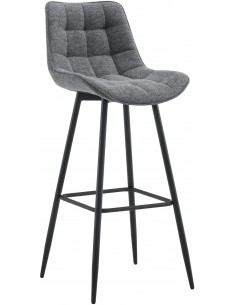 barstol stof grå billig moderne design køkken ryg ryglæn